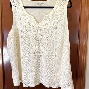 NWOT White lace tank 2x